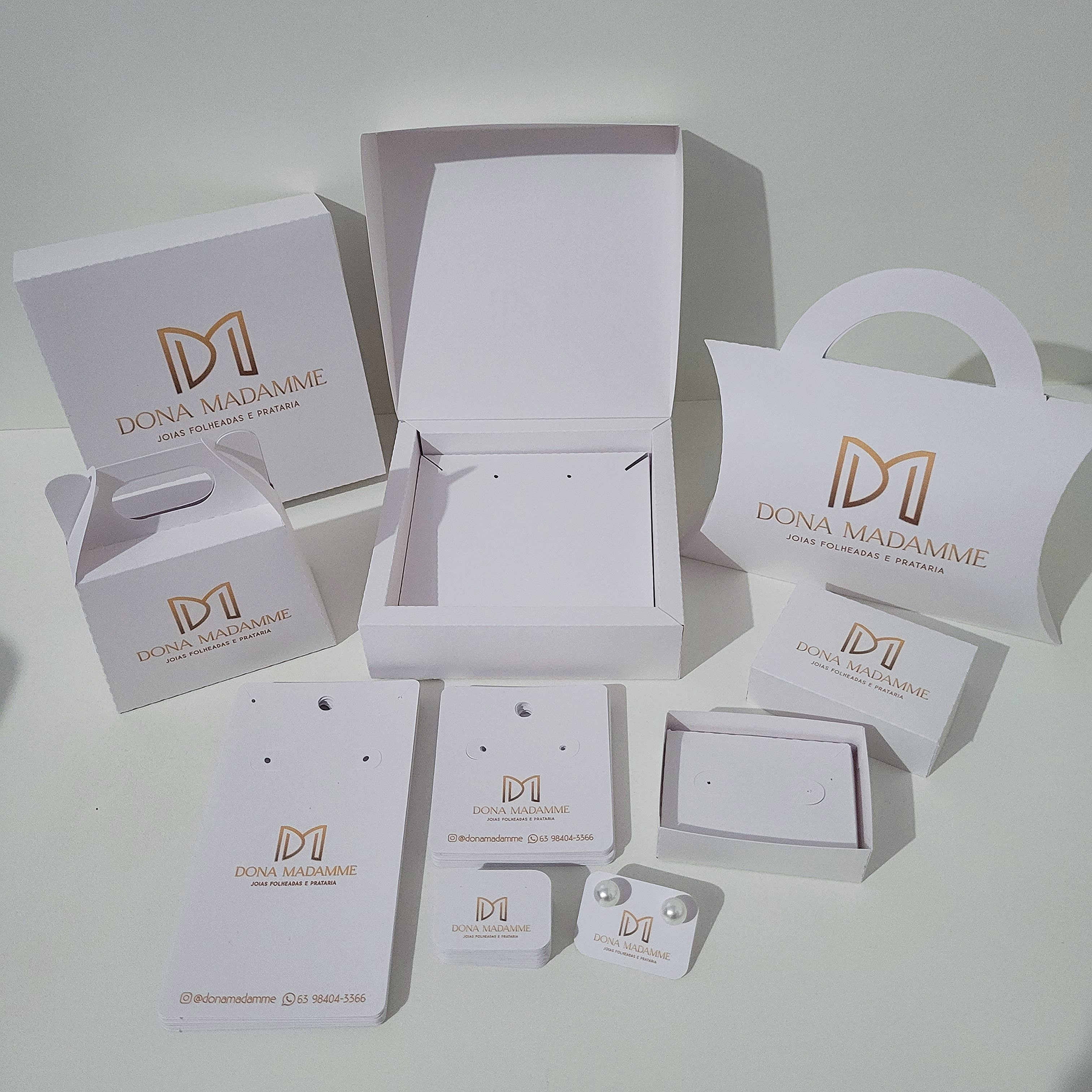 [Arquivo] - Kit caixas para jóias - caixa almofada/brinco/colar/tags/sacola