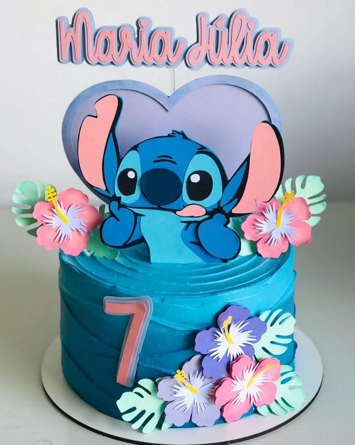 [Arquivo] Topo de bolo do Stitch coração